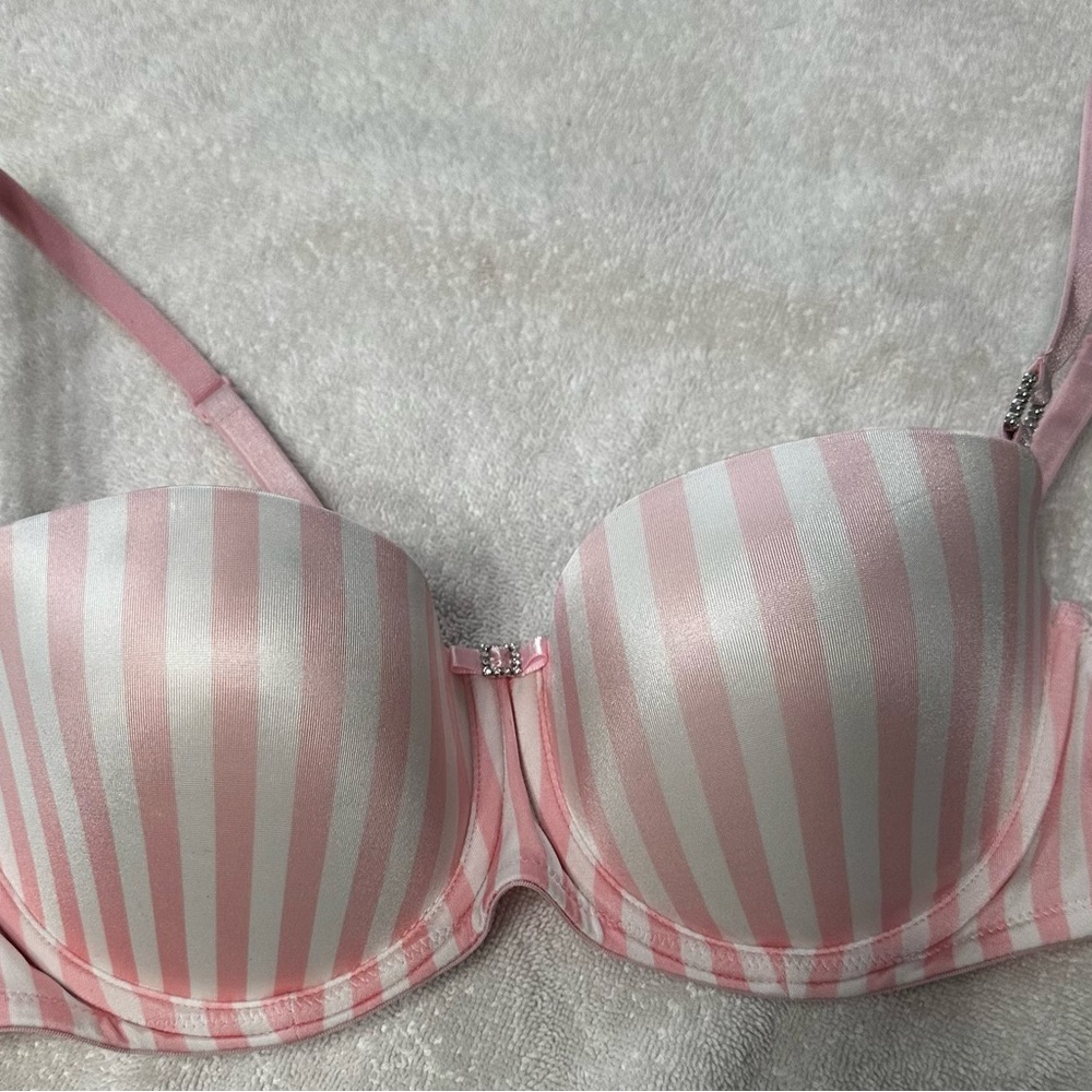 Victoria's Secret Pink and White Striped Bra